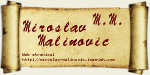 Miroslav Malinović vizit kartica